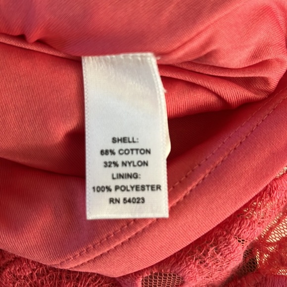 Banana Republic dress midi Sweet Peach Coral Eyelet circle pattern   EUC  Size 4 - Picture 11 of 11